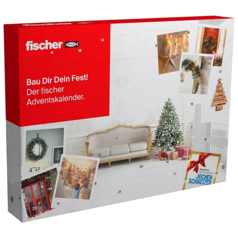 Fischer 578708 Calendario dell’Avvento 2026, rosso, 24 sorprese