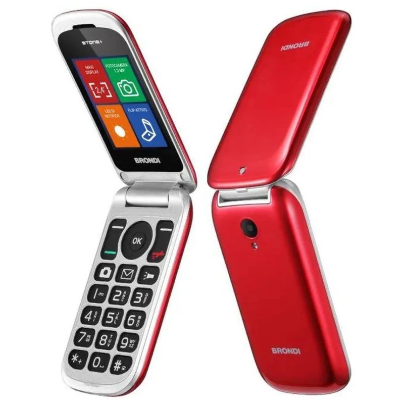 Brondi 10278082 Stone+ Cellulare Dual Sim Flip Attivo Display 2.4'' Fotocamera 1
