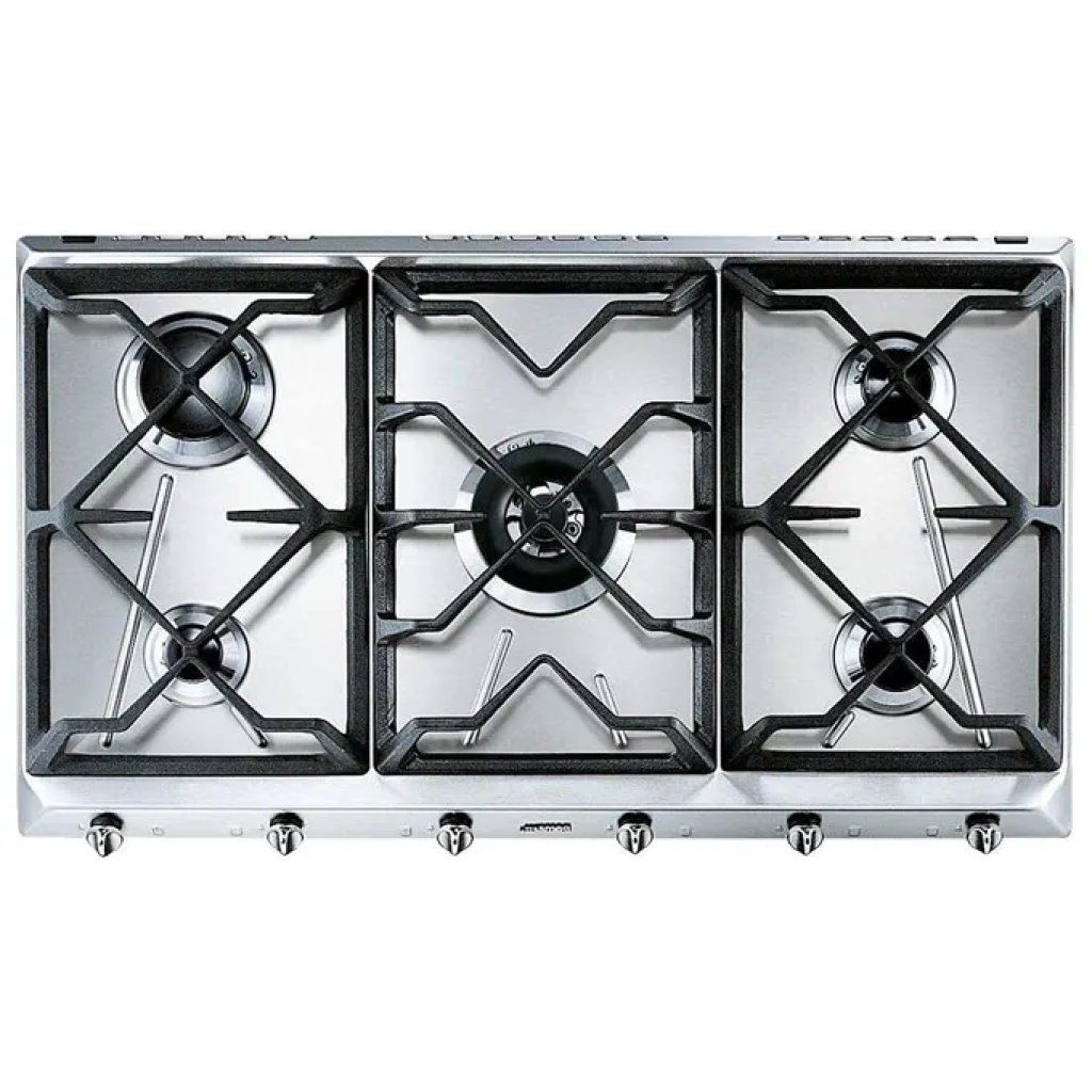 SMEG SRV596GH5 Piano Cottura a Gas 90 cm, 5 Fuochi, Acciaio Inox