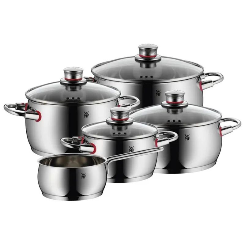 WMF 07.7455.6380 Quality One Batteria di Pentole 9 Pezzi Induzione Acciaio Inox colore Acciaio Inox