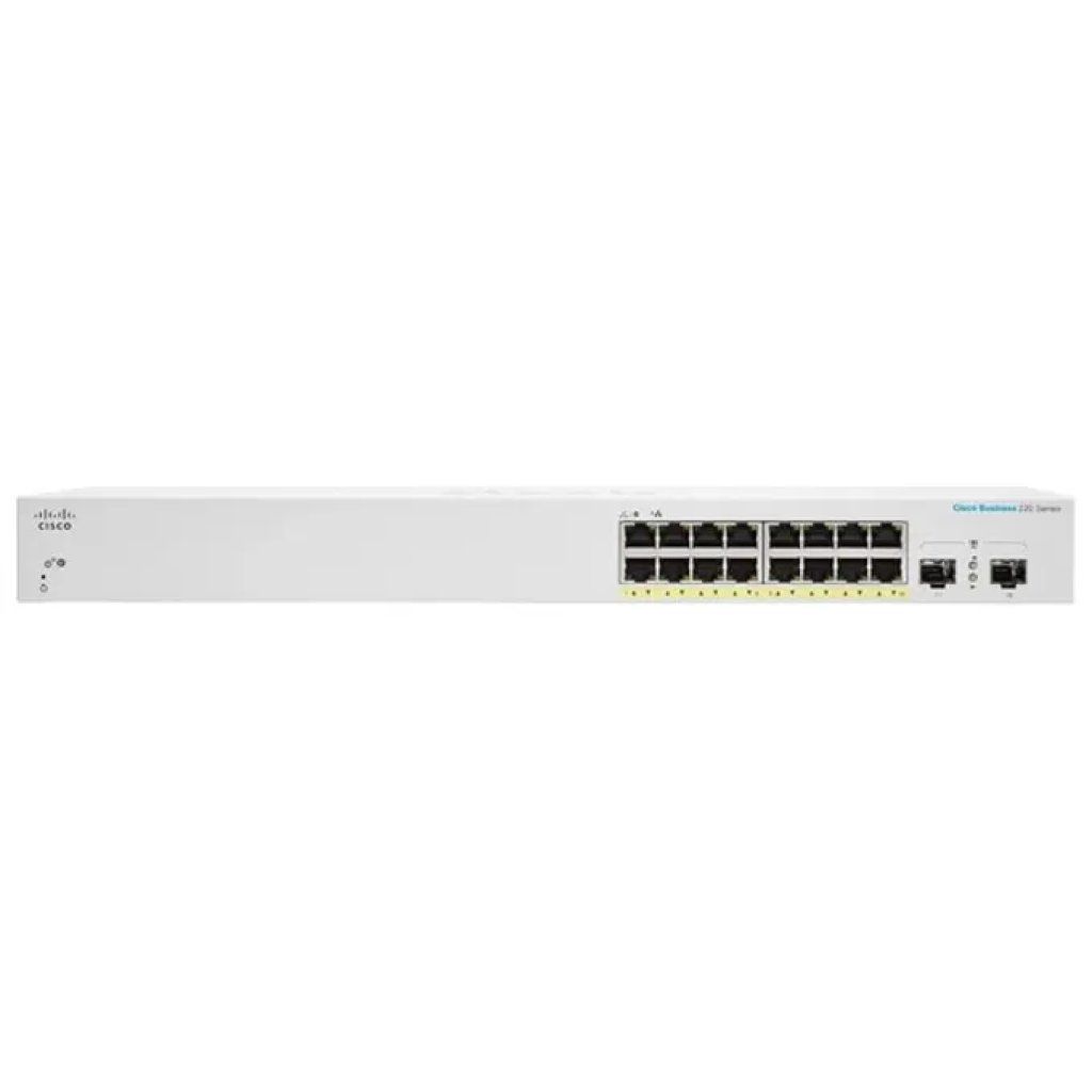 Cisco CBS220-16P-2G Switch Gestito L2 16 Porte Gigabit Ethernet PoE+ 2 Slot SFP 130 W colore Bianco