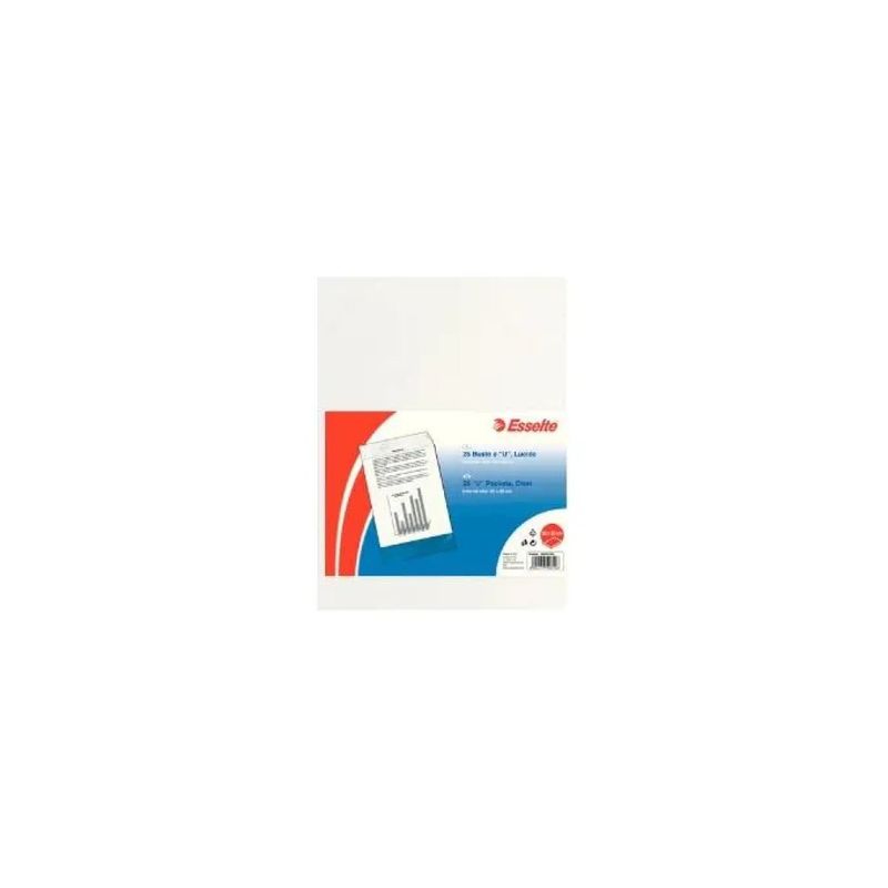 Esselte De Luxe – Buste a U trasparenti in PP lucido, 22 × 30 cm, 25 pezzi