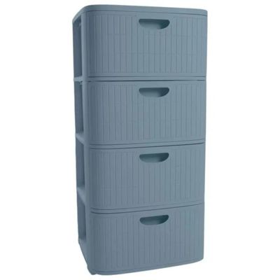 Stefanplast 1 Domus Cassettiera 4 Cassetti con Piedini e Ruote 40x40x80 cm colore Smoky Blue Stefanplast 1 Domus Cassettiera 4 Cassetti con Piedini e Ruote 40x40x80 cm colore Smoky Blue