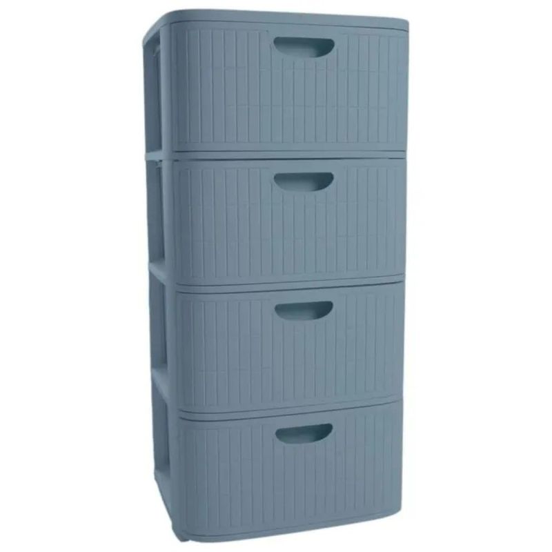 Stefanplast 1 Domus Cassettiera 4 Cassetti con Piedini e Ruote 40x40x80 cm colore Smoky Blue