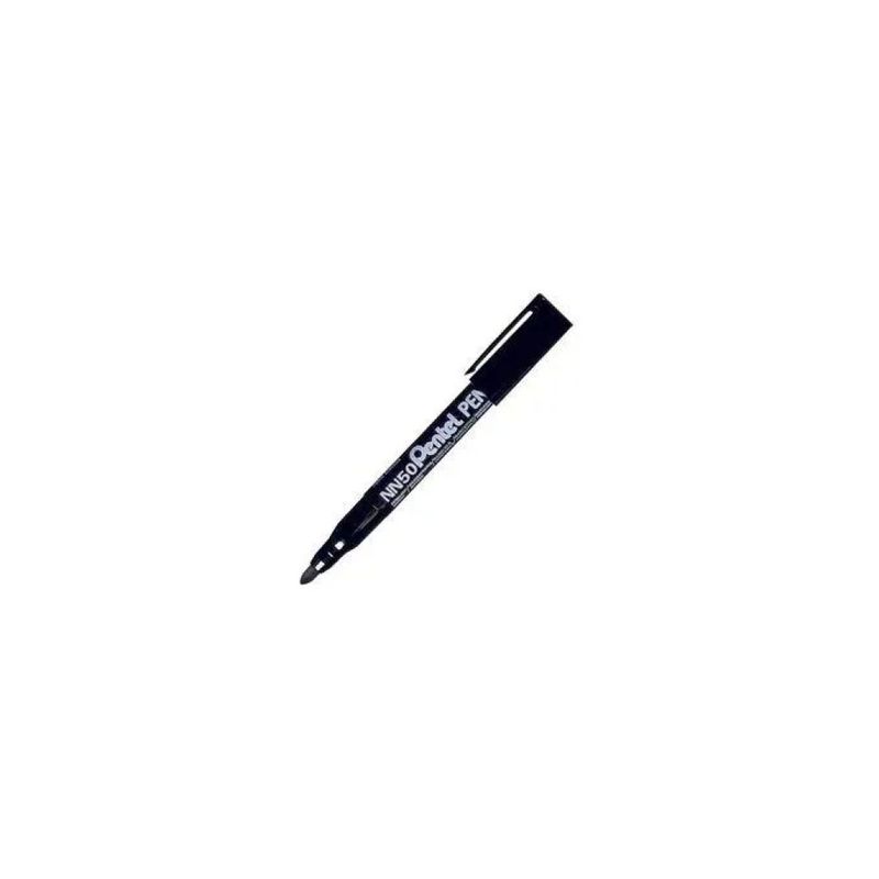 Pentel NN50 Marcatore Permanente Nero, Punta Tonda 5 mm, Confezione da 12