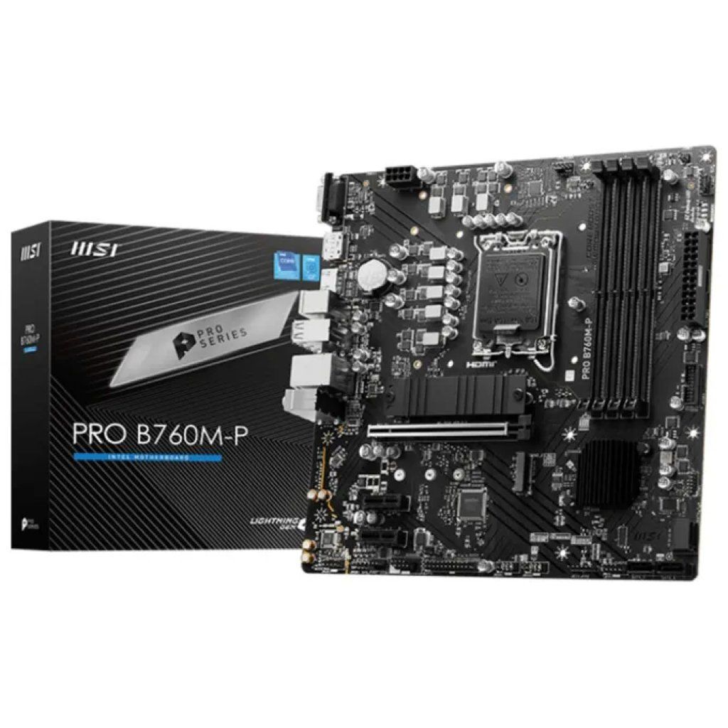 MSI PRO B760M-P – Scheda madre Micro-ATX DDR5 per Intel LGA 1700 MSI PRO B760M-P – Scheda madre Micro-ATX DDR5 per Intel LGA 1700