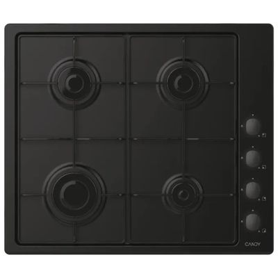Candy CHW6LBB Piano Cottura a Gas 60 cm, 4 Fuochi, Nero
