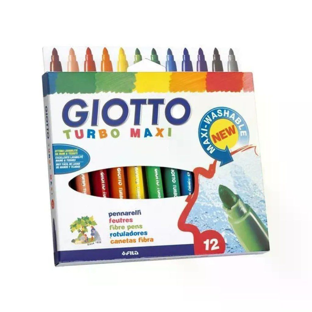 Giotto Turbo Maxi Pennarelli a Punta Grossa, 12 Colori