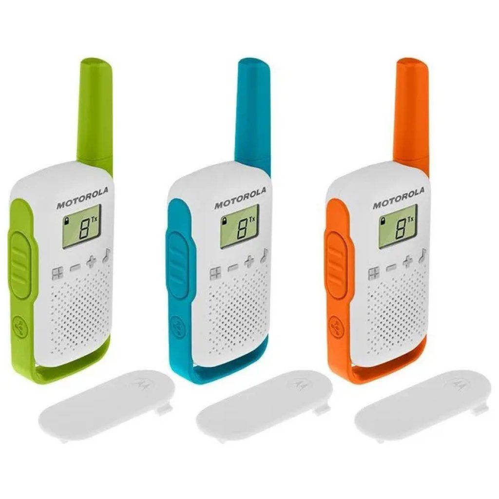 Motorola Talkabout T42 – Set 3 Walkie-Talkie PMR446, 16 canali, bianco