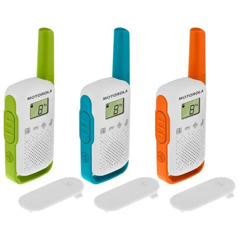 Motorola Talkabout T42 – Set 3 Walkie-Talkie PMR446, 16 canali, bianco