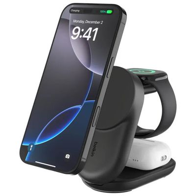 Belkin UltraCharge Qi2 25W – Caricatore wireless 3 in 1 nero