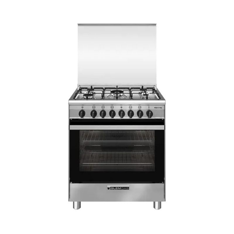 Glem Gas SA765MI6 Cucina 70 cm Inox, 5 Fuochi e Forno Ventilato