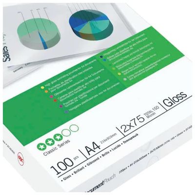 GBC 3740400 – Pouches lucide A4 per plastificazione, 2 x 75 micron, confezione da 100 GBC 3740400 – Pouches lucide A4 per plastificazione, 2 x 75 micron, confezione da 100