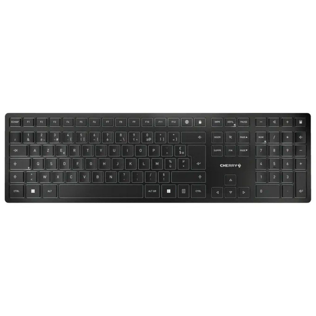 CHERRY KW 9100 SLIM – Tastiera Wireless RF e Bluetooth AZERTY Francese, Nera