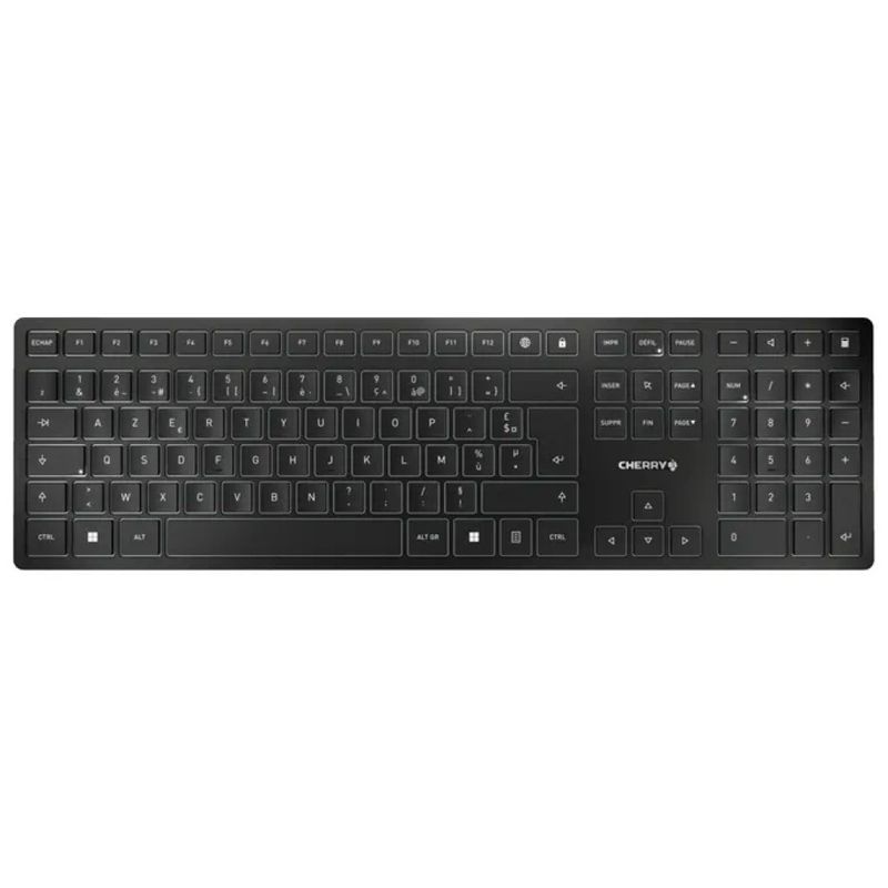 CHERRY KW 9100 SLIM – Tastiera Wireless RF e Bluetooth AZERTY Francese, Nera