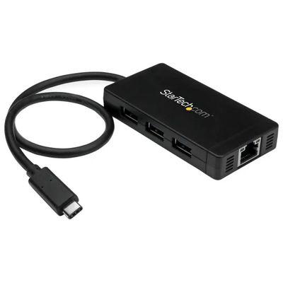 StarTech.com Hub USB-C con 3 porte USB-A ed Ethernet Gigabit StarTech.com Hub USB-C con 3 porte USB-A ed Ethernet Gigabit