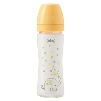 Chicco Perfect Glass Biberon in Vetro Borosilicato 240 ml con Tettarella Physio a Flusso Lento Chicco Perfect Glass Biberon in Vetro Borosilicato 240 ml con Tettarella Physio a Flusso Lento