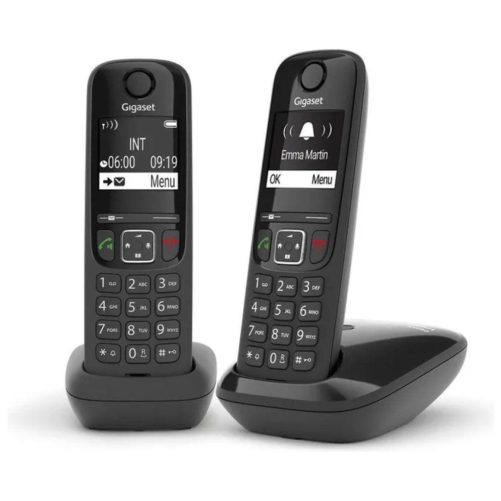 Gigaset AS690 DUO Telefono Cordless DECT Nero con Vivavoce Gigaset AS690 DUO Telefono Cordless DECT Nero con Vivavoce