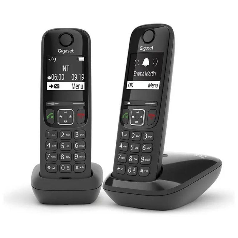 Gigaset AS690 DUO Telefono Cordless DECT Nero con Vivavoce