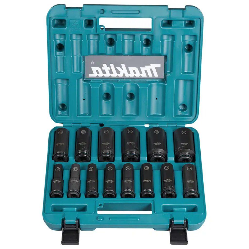 Makita E-16586 Set di chiavi a bussola udaristiche 14 pezzi 1-2'' 10-32 mm colore Nero Verde