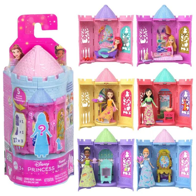Mattel Disney Princess Tower Surprise – Playset con Bambola da 9 cm