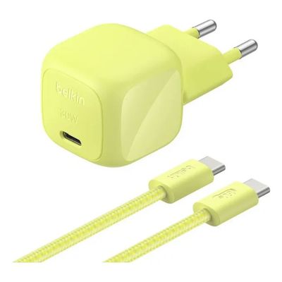 Belkin BoostCharge caricatore USB-C GaN 30 W con cavo da 2 m, verde