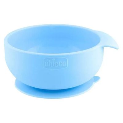Chicco Ciotola con Ventosa in Silicone Azzurra 6m+