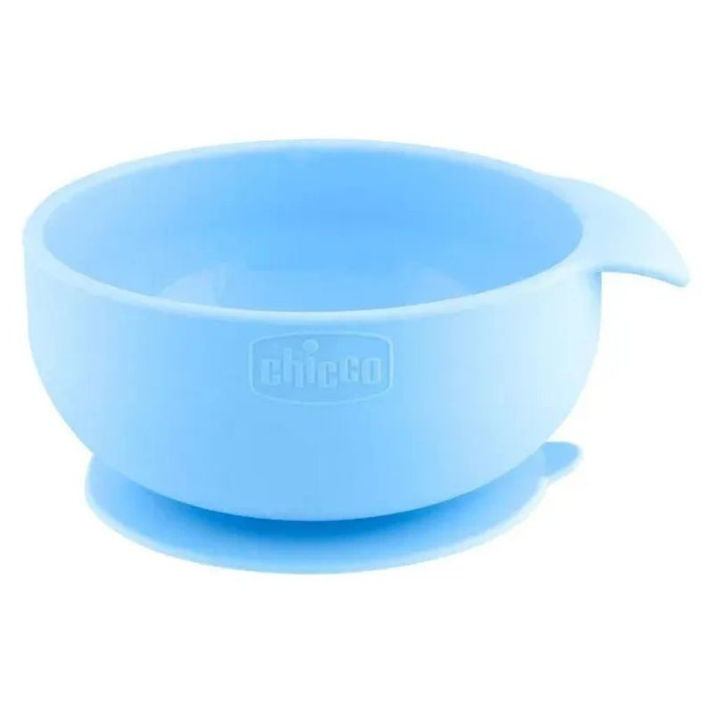 Chicco Ciotola con Ventosa in Silicone Azzurra 6m+