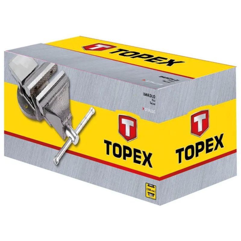 TOPEX 07A210 Morsa da Banco Girevole, Ganasce da 100 mm