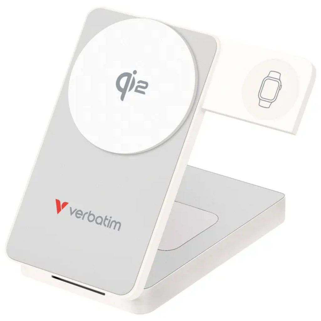 Verbatim Charge 'n' Go Qi2 Power Bank magnetico 10.000 mAh, USB-C 30 W, bianco Verbatim Charge 'n' Go Qi2 Power Bank magnetico 10.000 mAh, USB-C 30 W, bianco