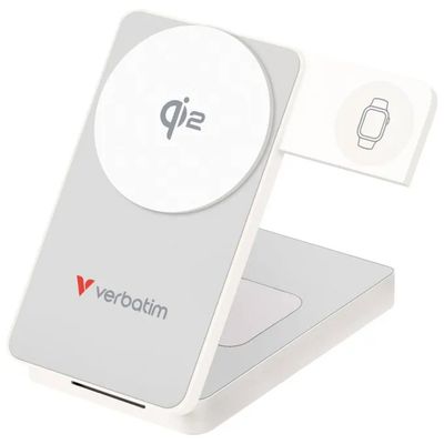 Verbatim Charge 'n' Go Qi2 Power Bank magnetico 10.000 mAh, USB-C 30 W, bianco Verbatim Charge 'n' Go Qi2 Power Bank magnetico 10.000 mAh, USB-C 30 W, bianco