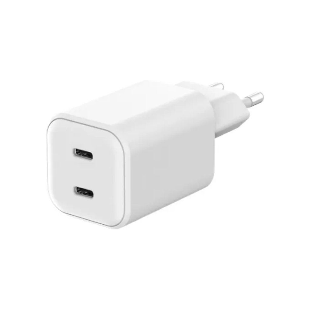 Tucano GaN 65W – Caricatore da parete doppio USB-C, bianco