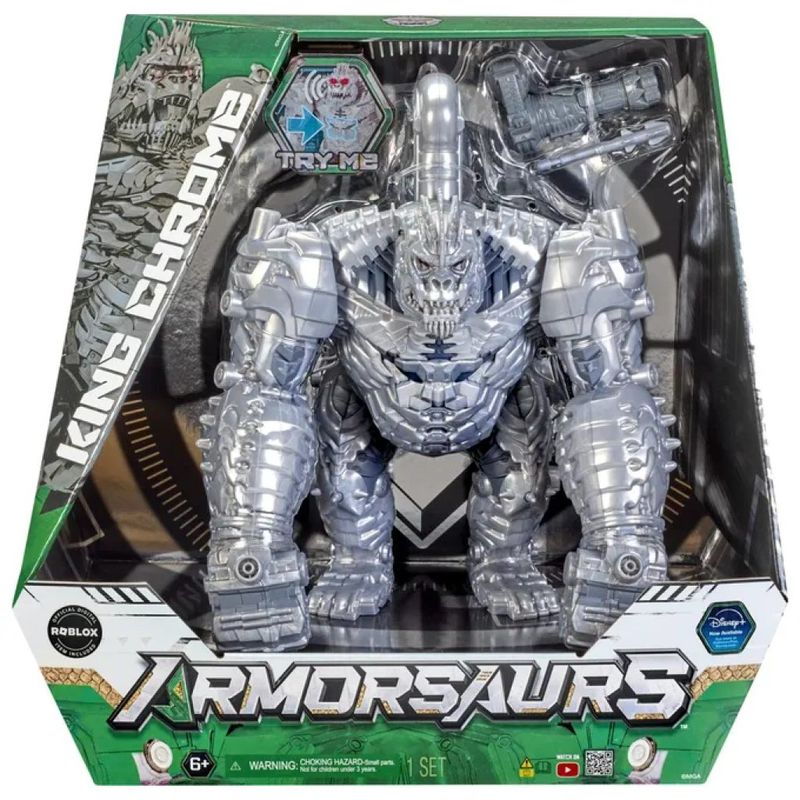 MGA Armorsaurs King Chrome Villain – Figura con Luci e Suoni, 30,5 cm