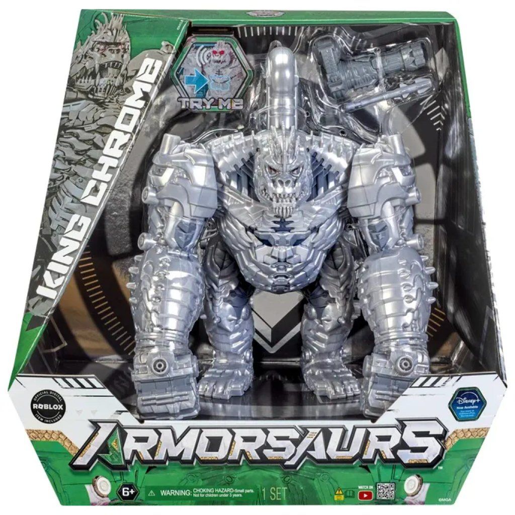 MGA Armorsaurs King Chrome Villain con luci e suoni, 30,5 cm MGA Armorsaurs King Chrome Villain con luci e suoni, 30,5 cm