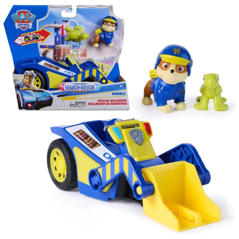 SPIN MASTER PAW Patrol Bulldozer di Salvataggio di Rubble con 2 Personaggi