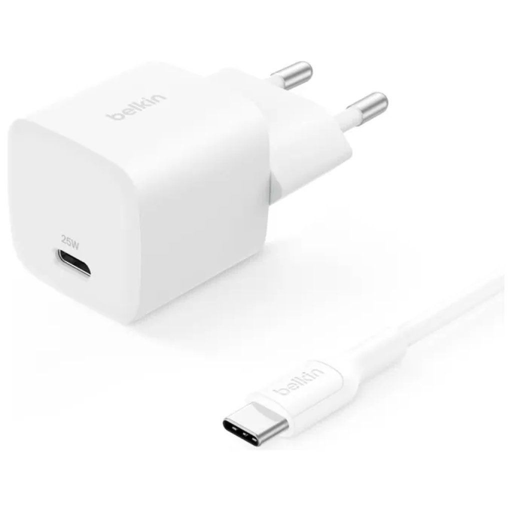 Belkin BoostCharge Caricatore USB-C 25 W con Cavo da 60 W, Bianco