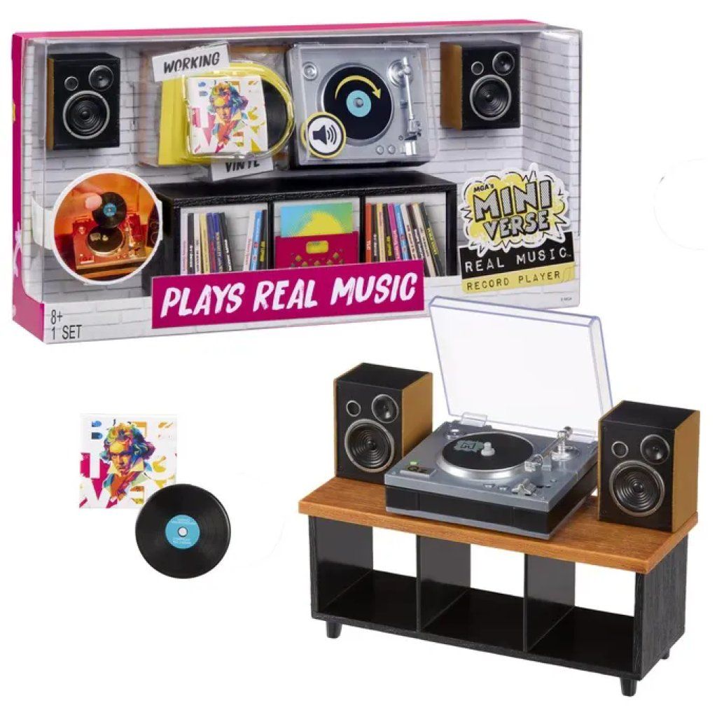 MGA Miniverse Real Music – Mini giradischi giocattolo con vinile MGA Miniverse Real Music – Mini giradischi giocattolo con vinile