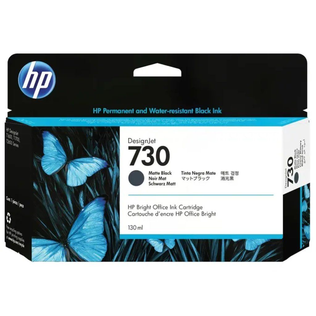 HP 730 P2V65A Cartuccia Originale Nero Opaco 130 ml