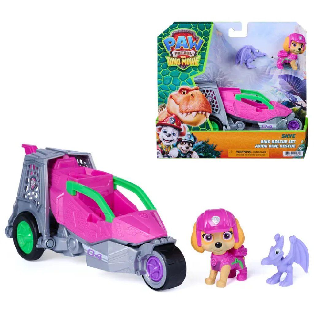 SPIN MASTER Paw Patrol Dino Rescue Jet di Skye con ali ripiegabili