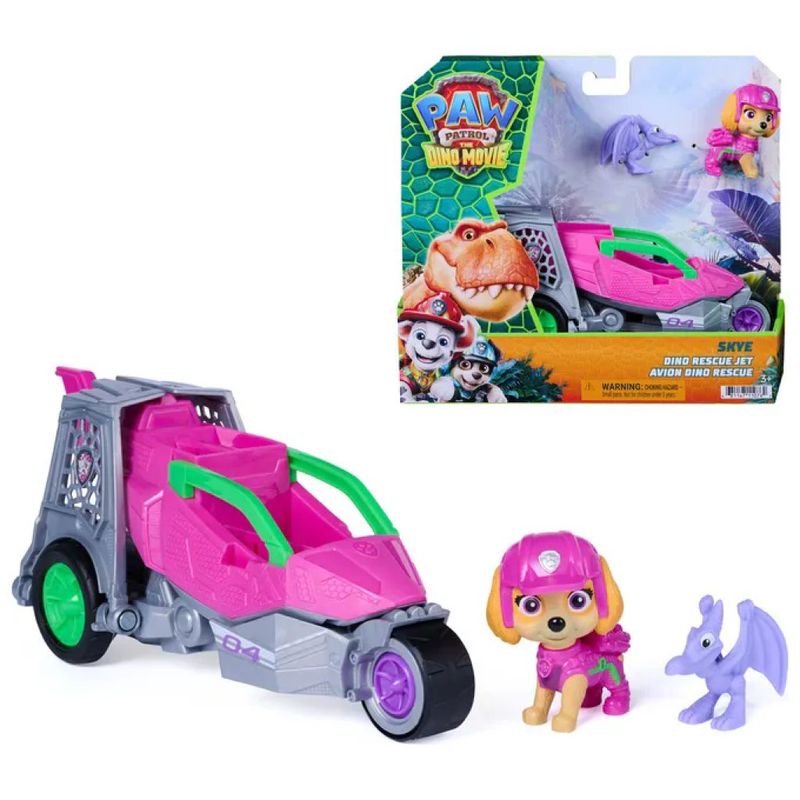 SPIN MASTER Paw Patrol Dino Rescue Jet di Skye con ali ripiegabili