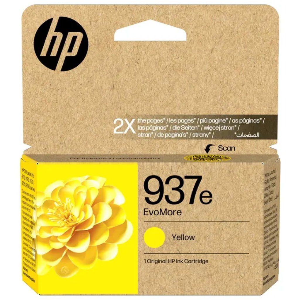 HP Cartuccia HP 937e EvoMore originale gialla, alta resa HP Cartuccia HP 937e EvoMore originale gialla, alta resa