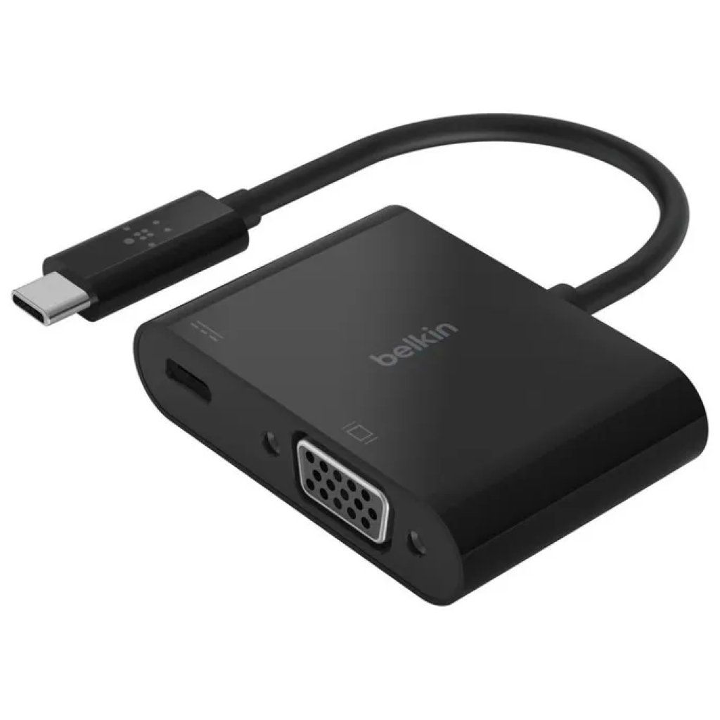 Belkin AVC001BTBK Adattatore USB-C a VGA con Power Delivery 60 W, Nero