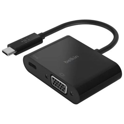 Belkin AVC001BTBK Adattatore USB-C a VGA con Power Delivery 60 W, Nero