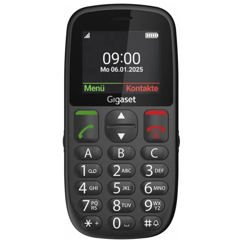 Gigaset GL395 Telefono Cellulare per Anziani con Tasto SOS, Nero