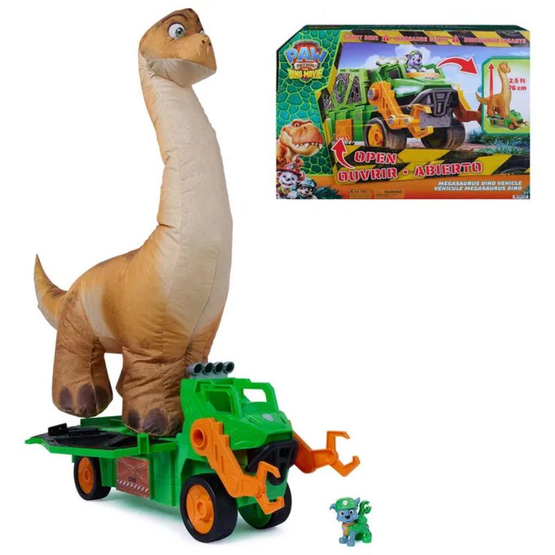 SPIN MASTER PAW Patrol Megasaurus Dino con Rocky e dinosauro gonfiabile