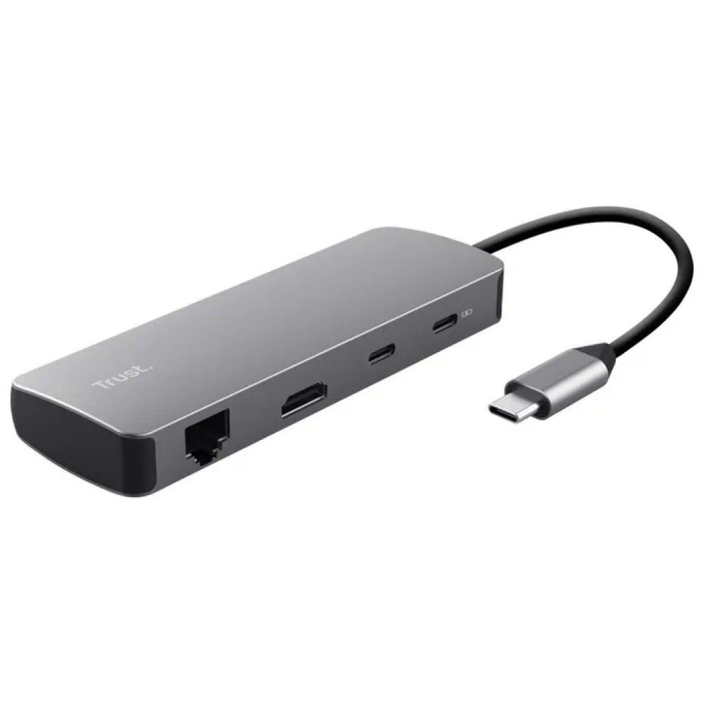 Trust Dalyx 25672 Hub USB-C 8 in 1 con HDMI 4K e Power Delivery 100 W