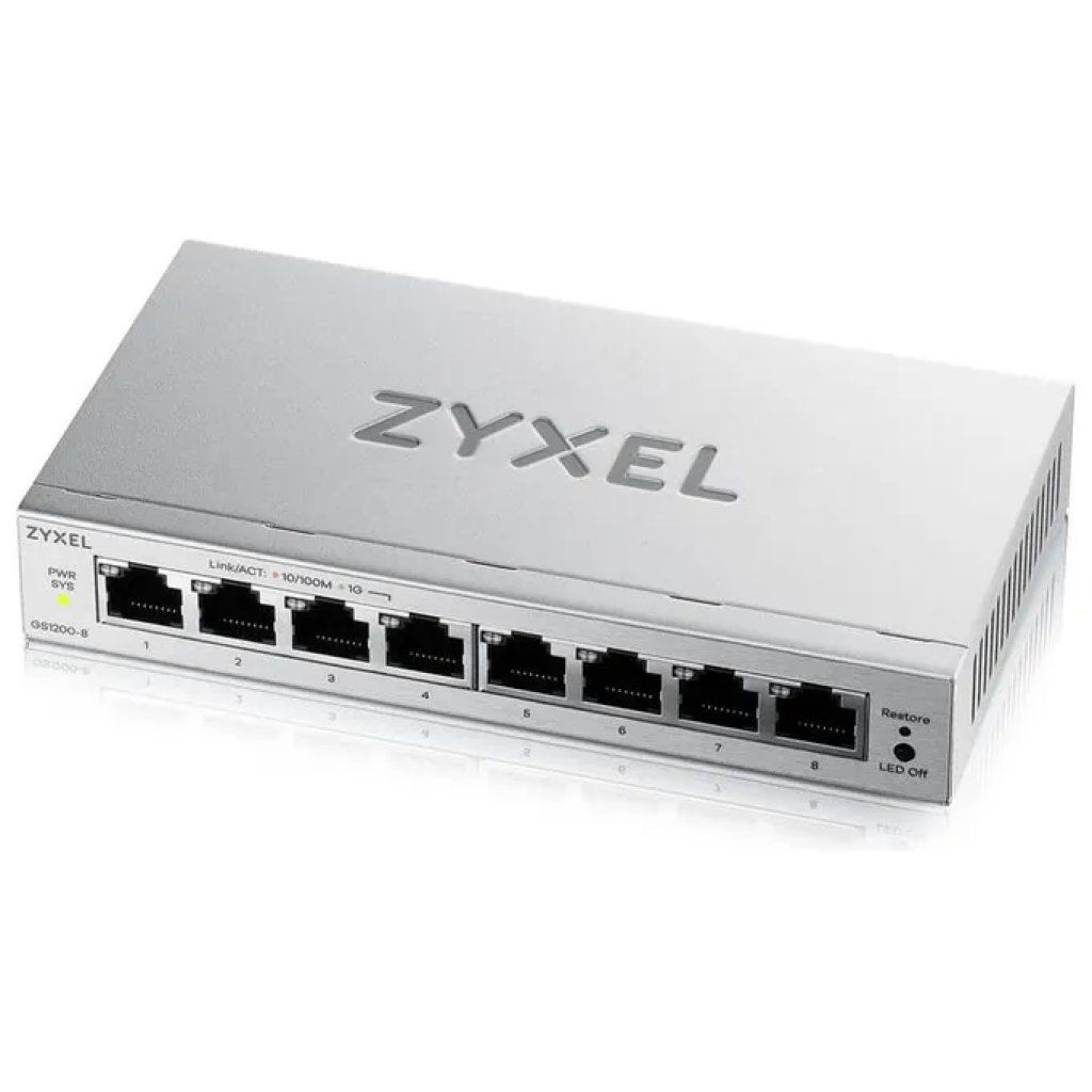 Zyxel GS1200-8V3 Switch gestito L2 Gigabit a 8 porte Zyxel GS1200-8V3 Switch gestito L2 Gigabit a 8 porte
