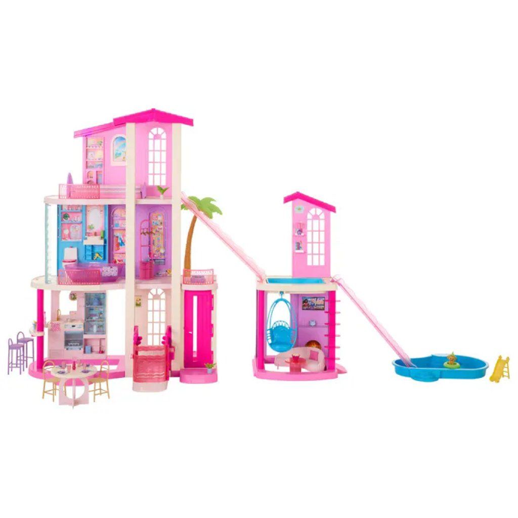 MATTEL Barbie JKG84 Casa delle Bambole con Piscine e 65+ Accessori