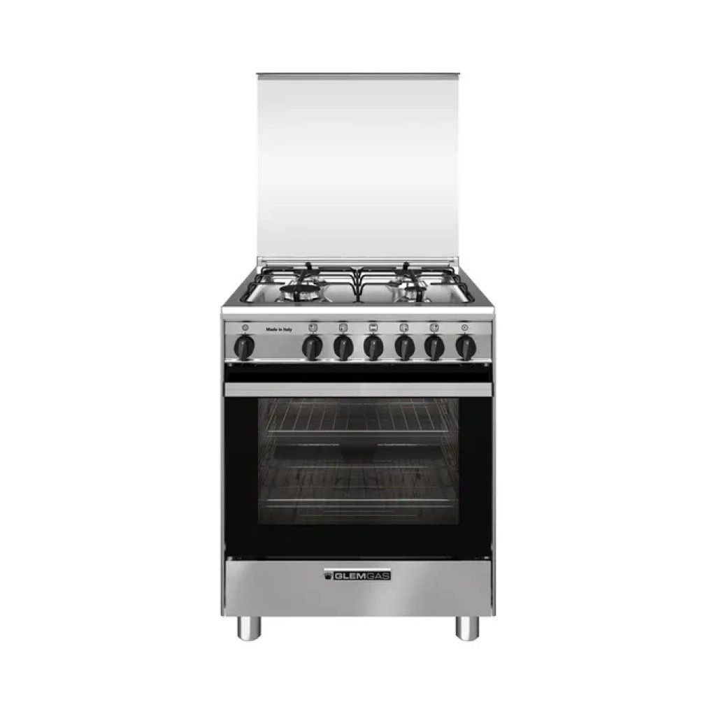 GLEM GAS Glem SA664VI Cucina Forno a Gas 4 Fuochi Capacita' 67 L Classe A (60x60x90 cm) colore Acciaio inox