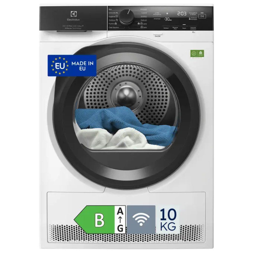 Electrolux Serie 800 EW7H4E10BY Asciugatrice 10 kg a Pompa di Calore, Classe B, Wi-Fi, Bianca
